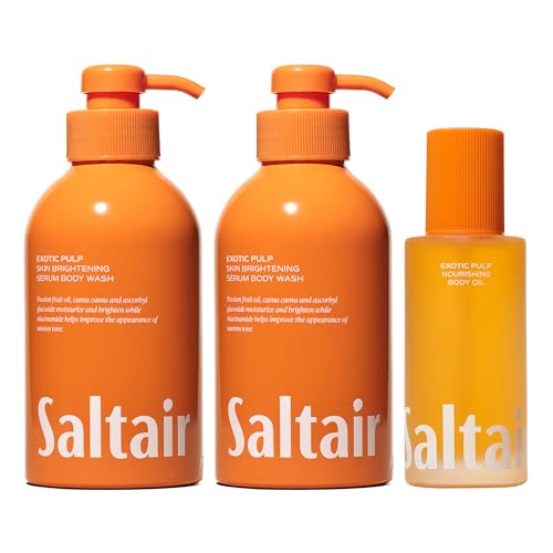 Saltair Exotic Pulp Shower & Body Oil Set ? 2-Pack Body Wash + Hydrating Body Oil