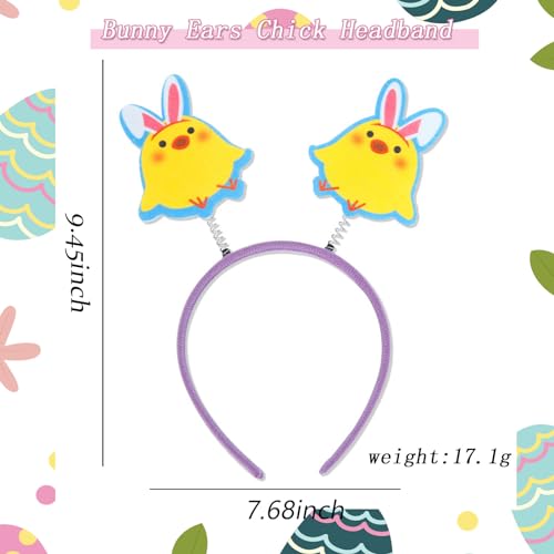 HIFANMM Easter Headbands Chick Hair Bands for Women Girls Kids, Cute Bunny Ears Chicken Hair Accessories Easter Day Decoration Headdress Party Supplies Gift Hair Hoop 1 Pcs