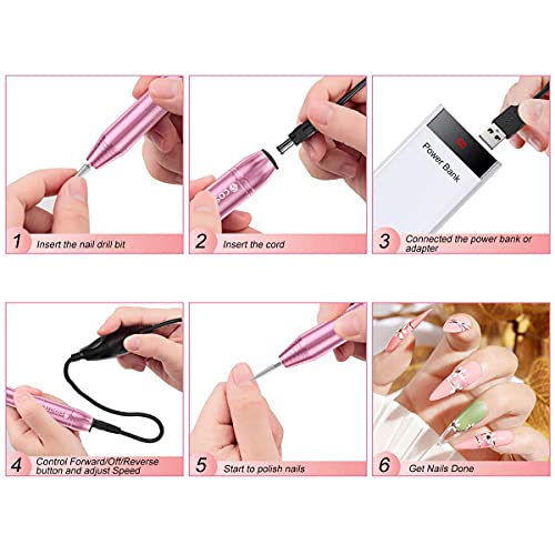 COSITTE Portable Electric Nail Drill for Manicure & Pedicure
