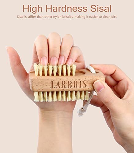 2-Pack Wooden Nail Brush Set for Fingernail Cleaning - Beechwood