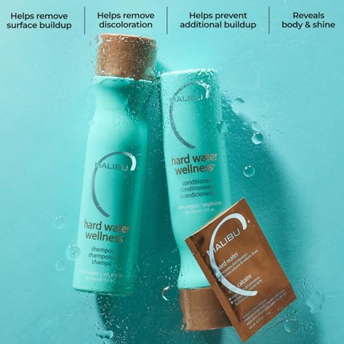 Malibu C Hard Water Wellness Remedy - Hard Water Shampoo, Conditioner & Hair Mask Packets for Removing Deposits and Impurities - Hydrating Hair Care Set (6 Ct)