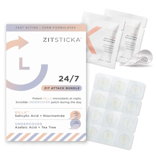 ZitSticka Pimple Patches for Face and Body, Hydrocolloid Patches to Cover Zits, Acne Patches or Zit Spot Stickers, Body Patch (24/7 Zits Bundle 14 Pack)