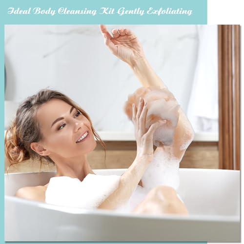 Nitial 50 Pcs Large Bath Shower Loofah Sponge Bulk 60g Exfoliating Bath Sponge Soft Shower Scrunchies Colorful Bath Loofahs for Men Women Shower (Soft Color)