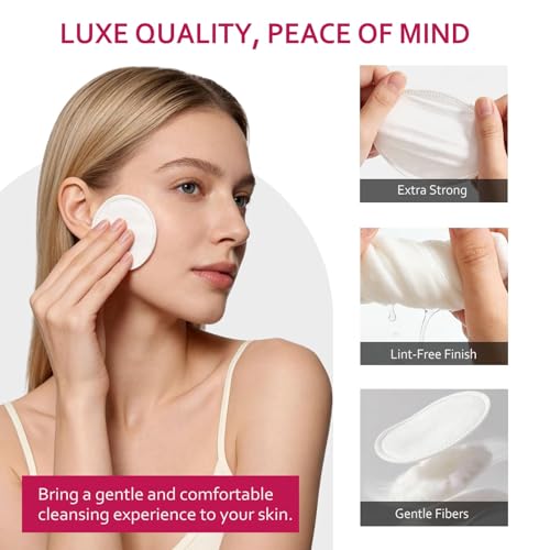 Astraescly 600 Pack Cotton Rounds with 100 Count (Pack of 6) - Soft, Absorbent Facial Cotton Pads for Makeup Removal & Skincare