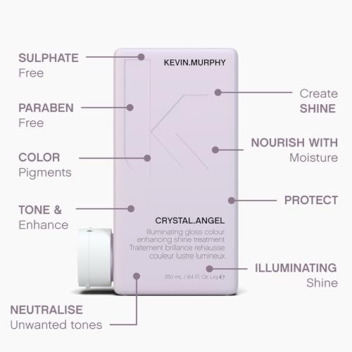 KEVIN.MURPHY CRYSTAL.ANGEL - Colour Shine Hair Treatment - For Colour Gloss - For Coloured or Natural Hair - For Blonde & White Tones - Repair & Shine - 250 mL / 8.4 fl oz (Pack of 2)