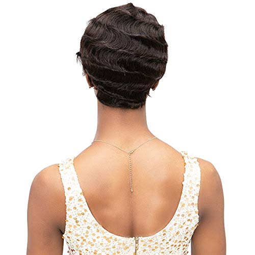 Janet Collection 100% Human Remy Wig Mommy Parting Off Black 1B