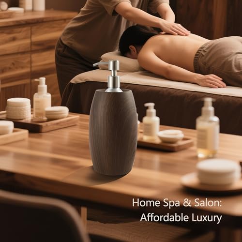 NOVAL Professional Massage Oil Warmer Heater with Leak Proof Aluminum Bottle 8.5 Fl.OZ 140¡ÆF Max Temperature Wood Grain Design for Salons and Home Spa