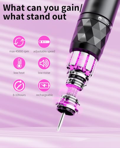 ySky 45000RPM Cordless Rechargeable Nail Drill Kit