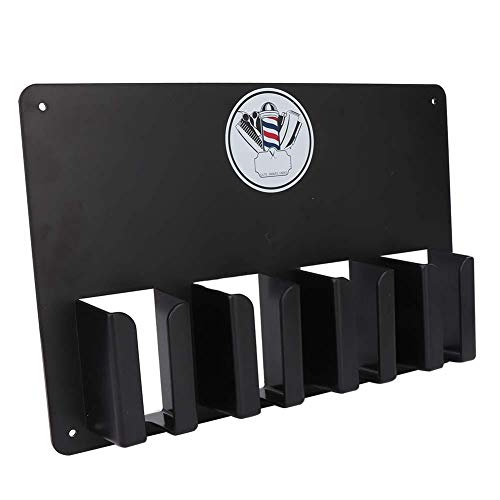 ZJchao Hair Clipper Holder, Multi-Functional 4 Holes Wall Mount Hairdressing Tool Storage, Wall-Mounted Hair Cutter Brush Holder Stand