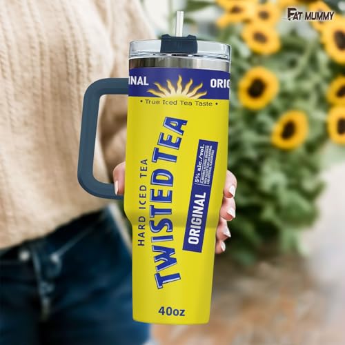 40oz Stainless Steel Tumbler with Handle & Straw