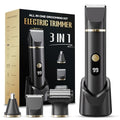 Beard Trimmer for Men, IPX7 Waterproof Body Hair Trimmer Electric Razor Shaver Body Grooming Kit Wet/Dry Use for Groin, Nose, Ear Hairs, Beard, Legs, Chest (Black)