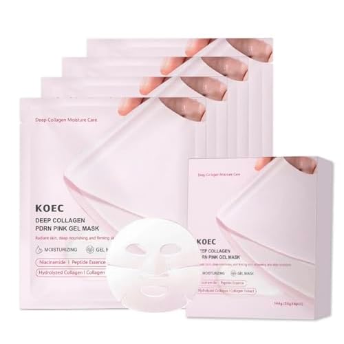 KOEC Deep Collagen PDRN Pink Gel Mask, Moisturizing Face Treatment with Niacinamide, Peptide Essence, Hydrolyzed Collagen, 36g