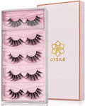 DYSILK 5 Pairs False Eyelashes 6D Mink Wispy Fluffy Natural Look - 07