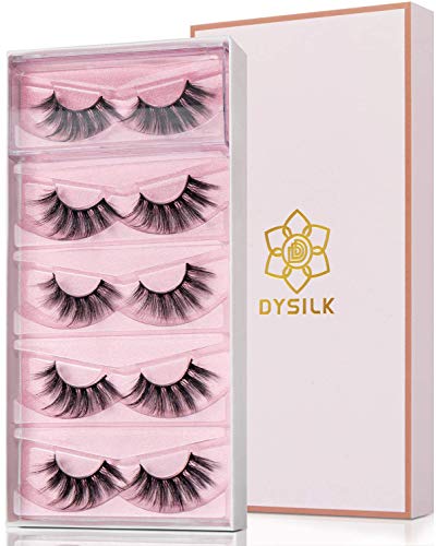 DYSILK 5 Pairs False Eyelashes 6D Mink Wispy Fluffy Natural Look - 07