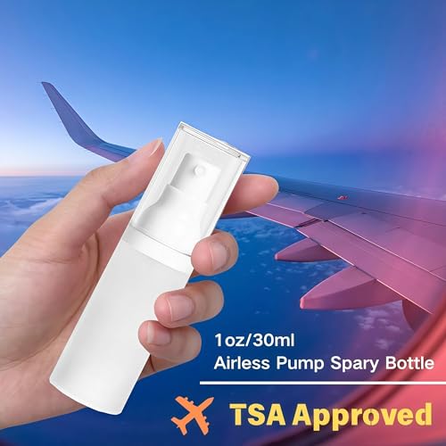 360° Fine Mist Travel Spray Bottles - 1oz Pack of 2, TSA Approved