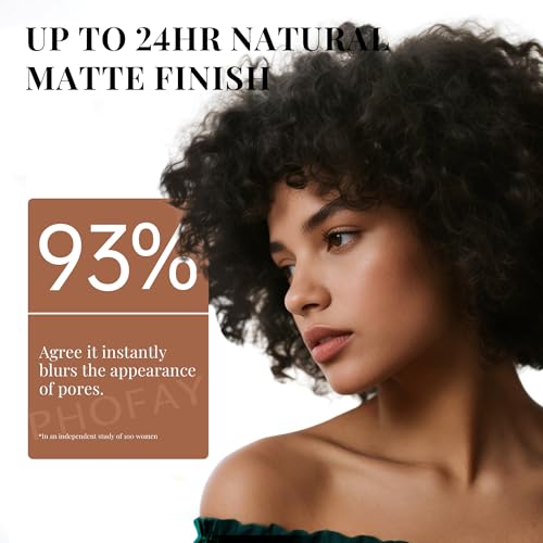 PHOFAY Matte Sunscreen Liquid Foundation SPF 30 (1.02 fl oz) - Long-Wearing Oil-Control, Concealing & Non-Greasy Buildable Coverage, Suitable for Most Skin Types, Daily & Outdoor Use (03#)