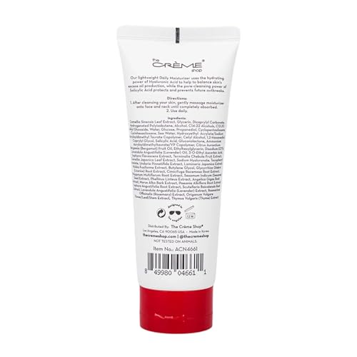The Crème Shop Daily Face Moisturizer Bundle - 2 x 5.4 Oz with Hyaluronic & Salicylic Acid