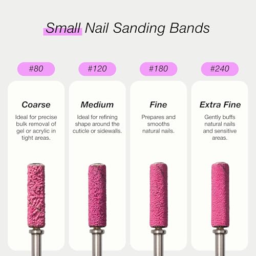Curacoro 100 Pcs Mini Sanding Bands 120 Grit for Nail Drill