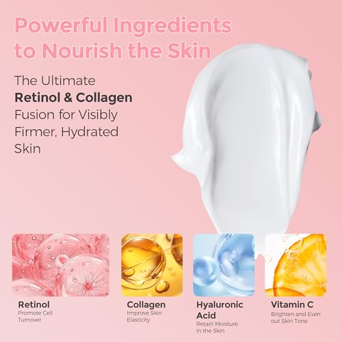 Sapi Anito Retinol Face Cream ? Night Moisturizer with Collagen, Niacinamide, Vitamin C & Hyaluronic Acid ? Hydrating Retinol Cream for Smooth-Looking Skin, Face & Neck, 1.7 oz