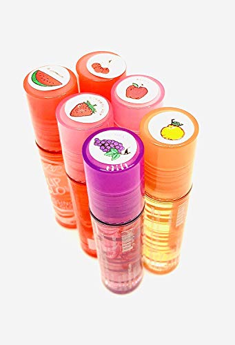 Lip Glow Kissing Fruit Lip Gloss Roll-On, 6-Pack