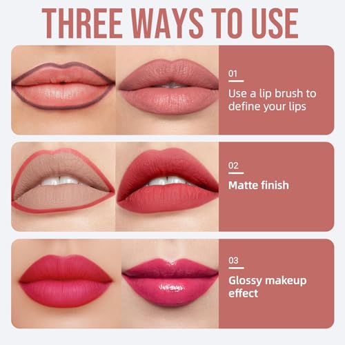 2 In 1 Peel Off Lip Stain & Gloss Duo - Waterproof Long-Lasting Tint