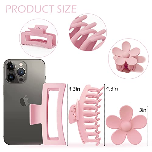 Large Hair Claw Clips 12 Pack - Strong Hold Matte Plastic