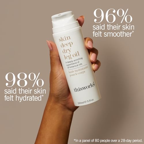 THISWORKS Skin Deep Dry Leg Oil ? 100% Natural Body Oil Moisturizer with 13 Essential Oils & 6 Cold-Pressed Plant Oils, Hydrates & Nourishes Dry Skin, 1.7 oz / 50ml
