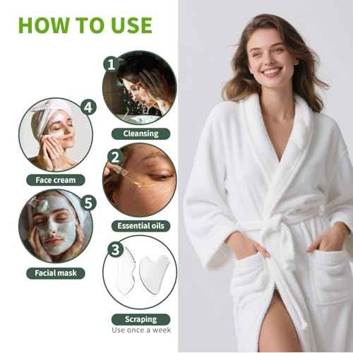 ANNROS 2Pcs Stainless Steel Gua Sha Facial Tools, GuaSha Set for Face Neck, Natural Skin Care£¬Perfect GuaSha Set for Skincare and Rituals and Travel-Friendly, Gift for Women