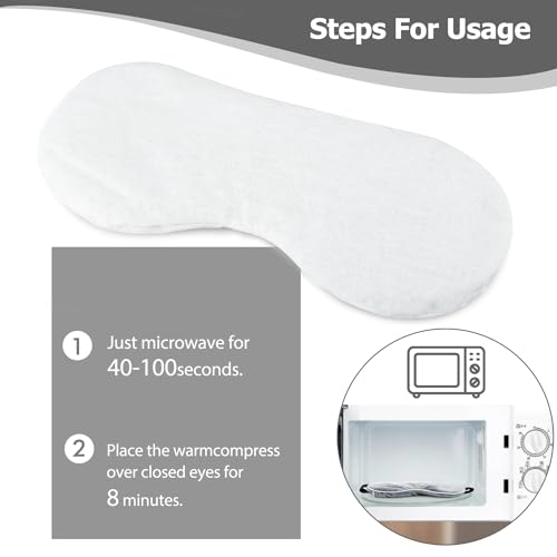 Heated Eye Mask, Reusable and Detachable Microwave Warm Eye Compress Mask for Eye Irritation, Dry Eye, Itchy Eyes etc. (Gray-Flaxseed)