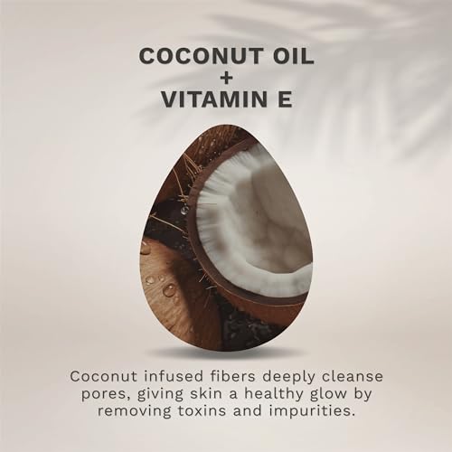 KOL Coconut Exfoliating Face Scrubber Pads, 6 Count