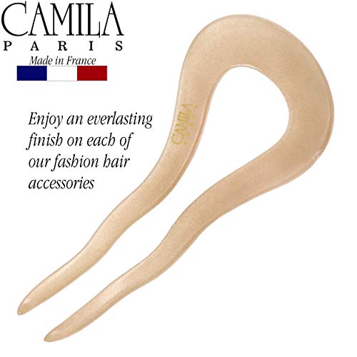 Camila Paris CP3096 French Twist Stick Clip Pins, Beige, Wavy Hair