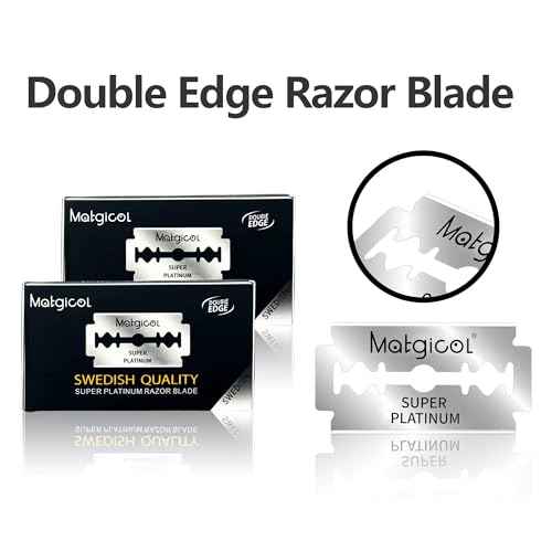 100Pcs, Double Edge Safety Razor Blades, Premium Platinum Stainless Steel Razor Blades with PTFE, Tungsten and Chromium Coated Edges for Smooth, and Comfortable Shaves