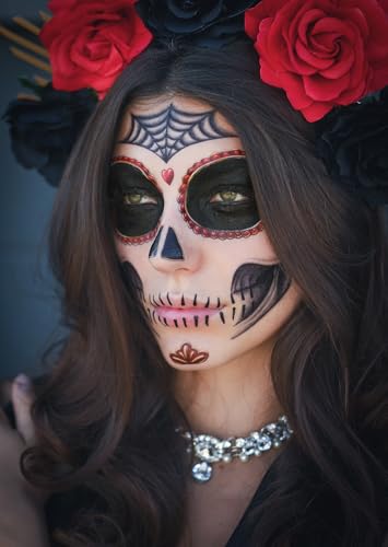 La Catrina Face Temporary Tattoo - Dia de los Muertos (2 Pack)