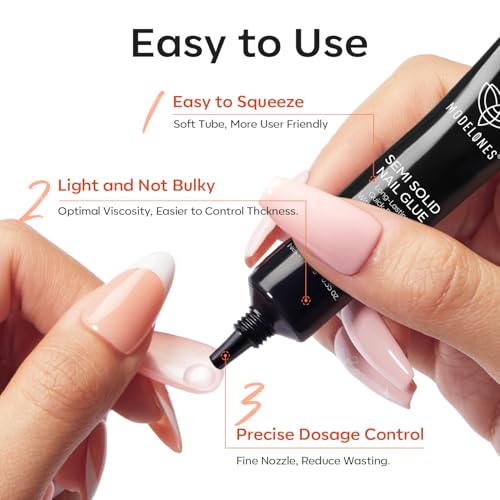 Modelones Quick-Dry Semi Solid Nail Glue for Press-On Nails, 10g