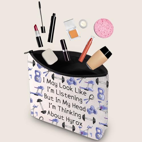 JXGZSO Funny H Gift I'm Thinking About H Makeup Bag Fitness Inspirational Gift Gym C Cosmetic Bag Sport Lover Gift