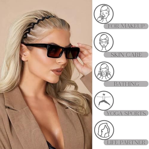 6Pcs Zigzag Headbands with Teeth - Matte Morandi Hair Comb