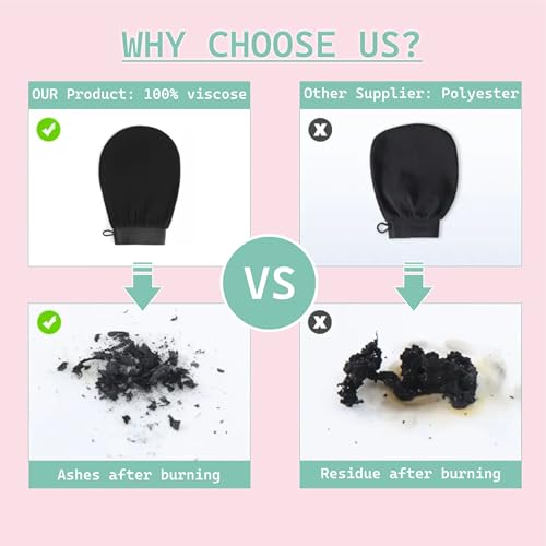 Turkish Hammam Viscose Exfoliating Bath Gloves ? Moroccan Body Scrub Mitt for Sauna Skin Massage & Detox