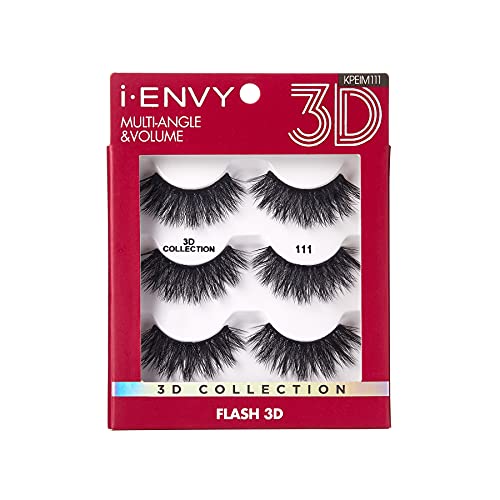 iEnvy False Eyelashes 3 Pairs Fluffy and Natural Multiangle and Volume Faux Mink Lashes (11)