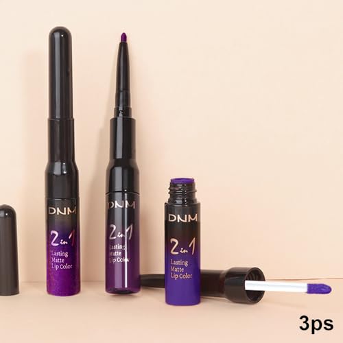 3Pcs 2 in 1 Matte Lip Liner & Liquid Lipstick Set