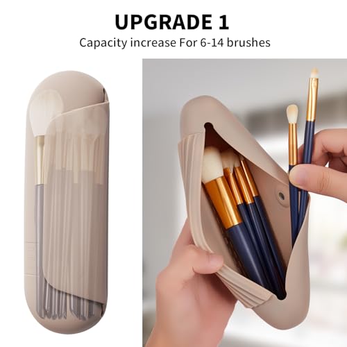 Silicone Makeup Brush Holder Travel Case with Magnetic Closure