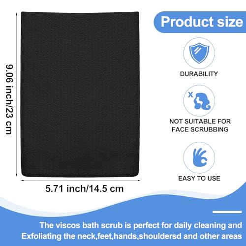 Tatuo 12 Pieces Korean Exfoliating Mitt Exfoliating Cloth Towel Korean Style Body Scrub Korean Style Scrubbing Cloth Bath Body Exfoliating Scrub Towel(Black, Large)