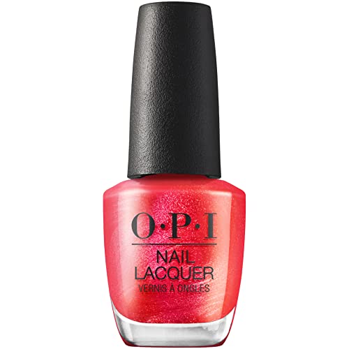 OPI Heart and Con-soul Nail Lacquer - Bright Red Shimmer Opaque Polish, Long-Lasting, 7 Days