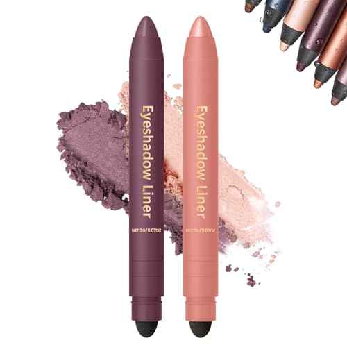 Freshlus Shadow Liner Duo - Shadow Liner 2-In-1 Eyeliner & Eyeshadow Plum, Waterproof & Smudge-Proof, All-Day Wear with Smudge Brush, Creamy Easy-Glide, For Effortless Smoky Or Natural Eye Makeup