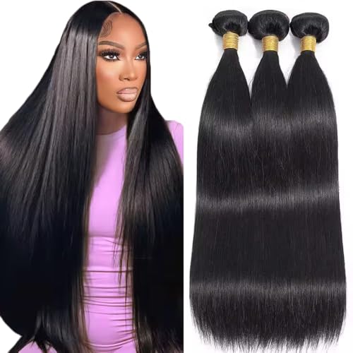 Unprocessed Brazilian Virgin Human Hair Bundles - Straight 30-34 Inch