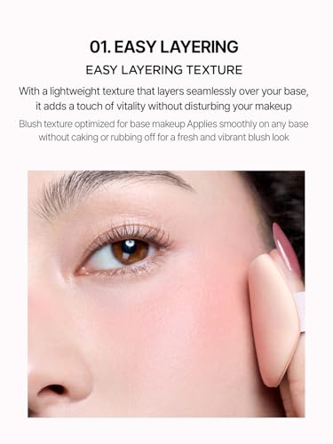 JUNG SAEM MOOL Artist Cushion Blush Blur in Perky Coral – Buildable, Hydrating Korean Makeup