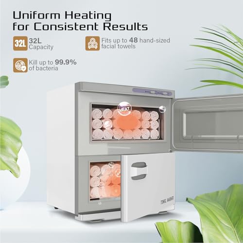 32L Premium Heated Towel Warmer Cabinet - Dual Compartment