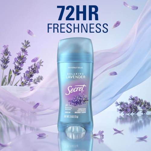 Antiperspirant Deodorant for Women - 72HR Odor Protection, Lavender Scent, Invisible Solid, Pack of 3