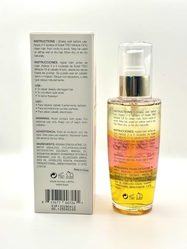 Soleil Trio Miracle Hair Oil for Nourishing & Shine - 100ml