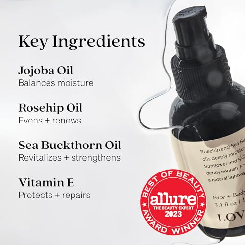 Loved01 Face & Body Oil, John Legend Skincare, Vitamin A & E, Fades Scars, Stretch Marks & Hyperpigmentation, Lightweight Non-Greasy, Daily Hydration, Vegan & Cruelty-Free, 2-Pack, 3.4 oz each