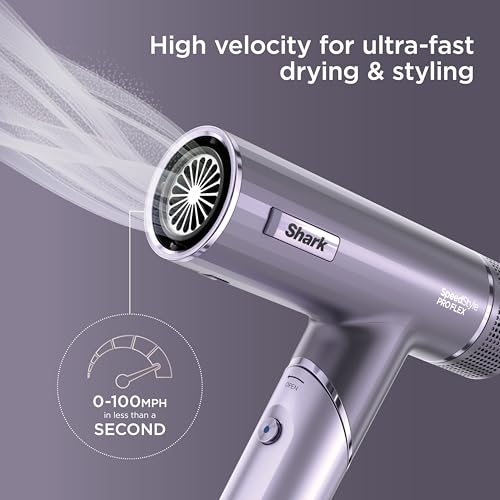 Shark SpeedStyle Pro Flex Hair Dryer with Scalp Shield, Travel Bag, Lilac